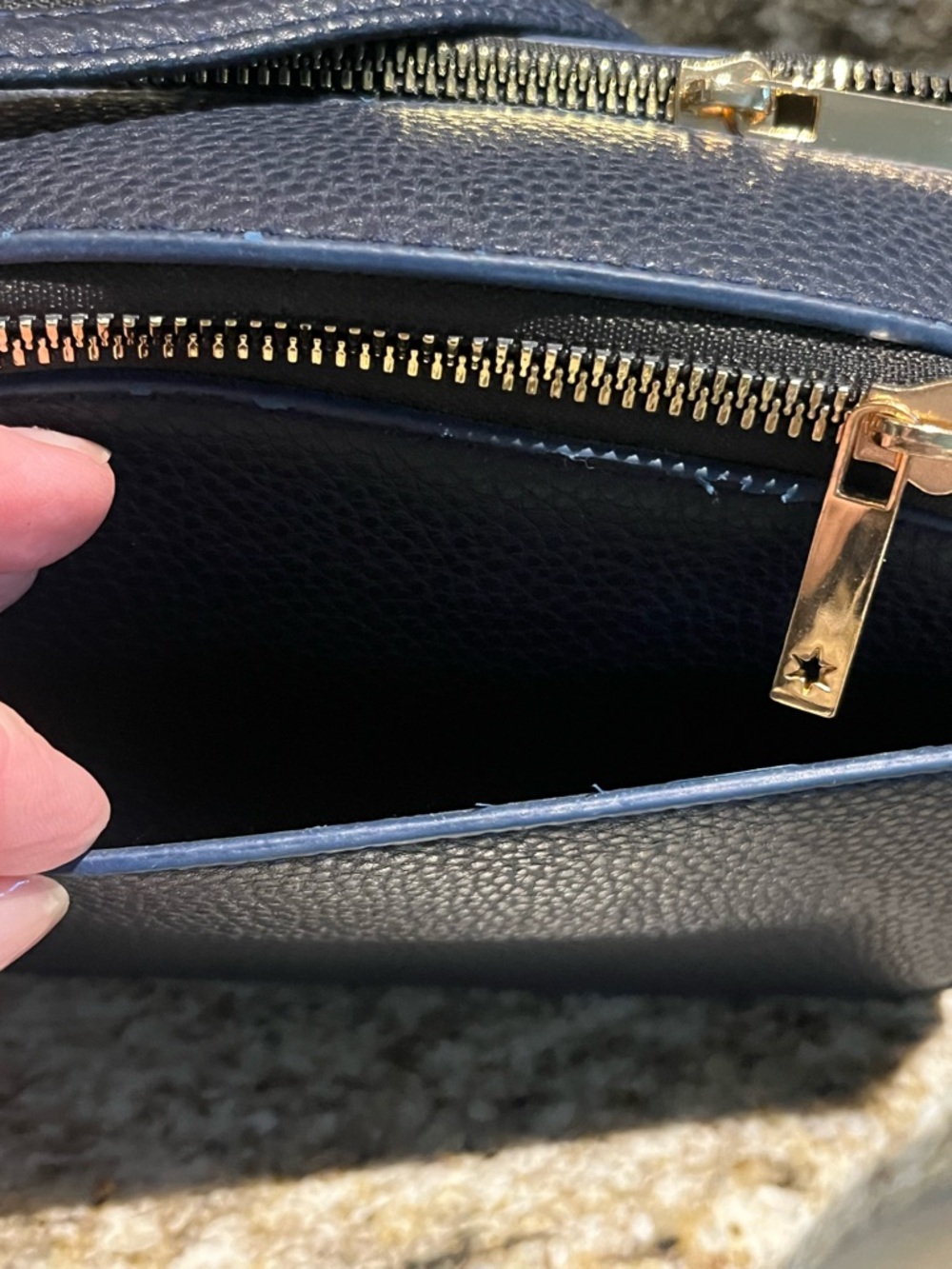 Kedzie Navy Crossbody Bag with Striped Extra Strap - Picture 8 of 15